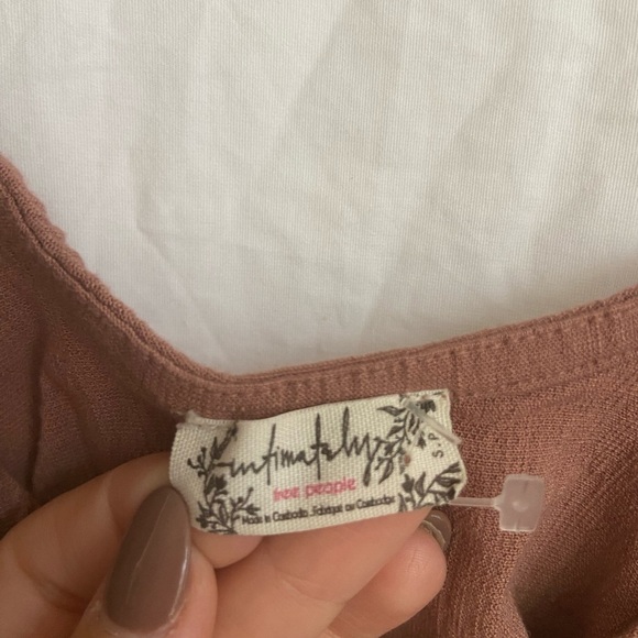 Free People Intimately brown V-Neck Buttoned Front Bodysuit Size Small - Picture 6 of 14